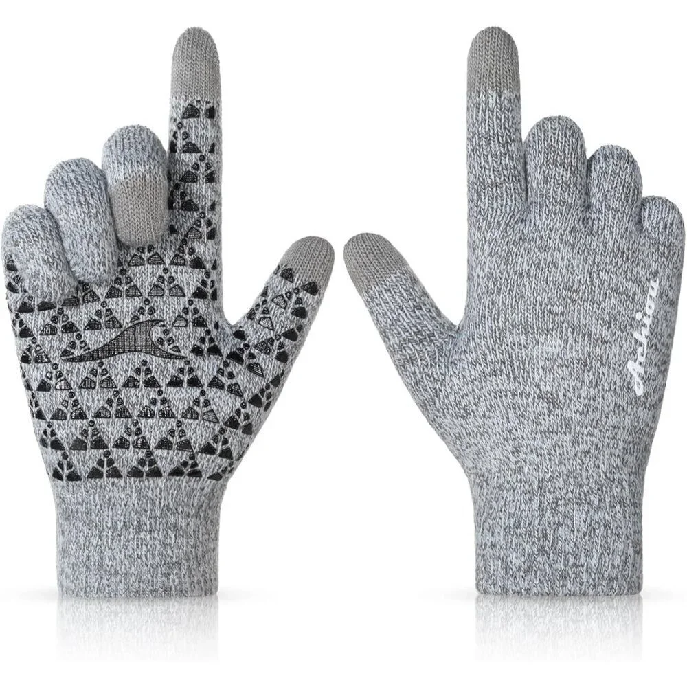 Women's Paris Grey Upgraded Touch Screen Thermal Soft Knit Lining Winter Gloves